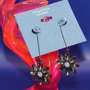 Simply Vera Vera Wang Leverback Drop Earrings W/ Floral Design
